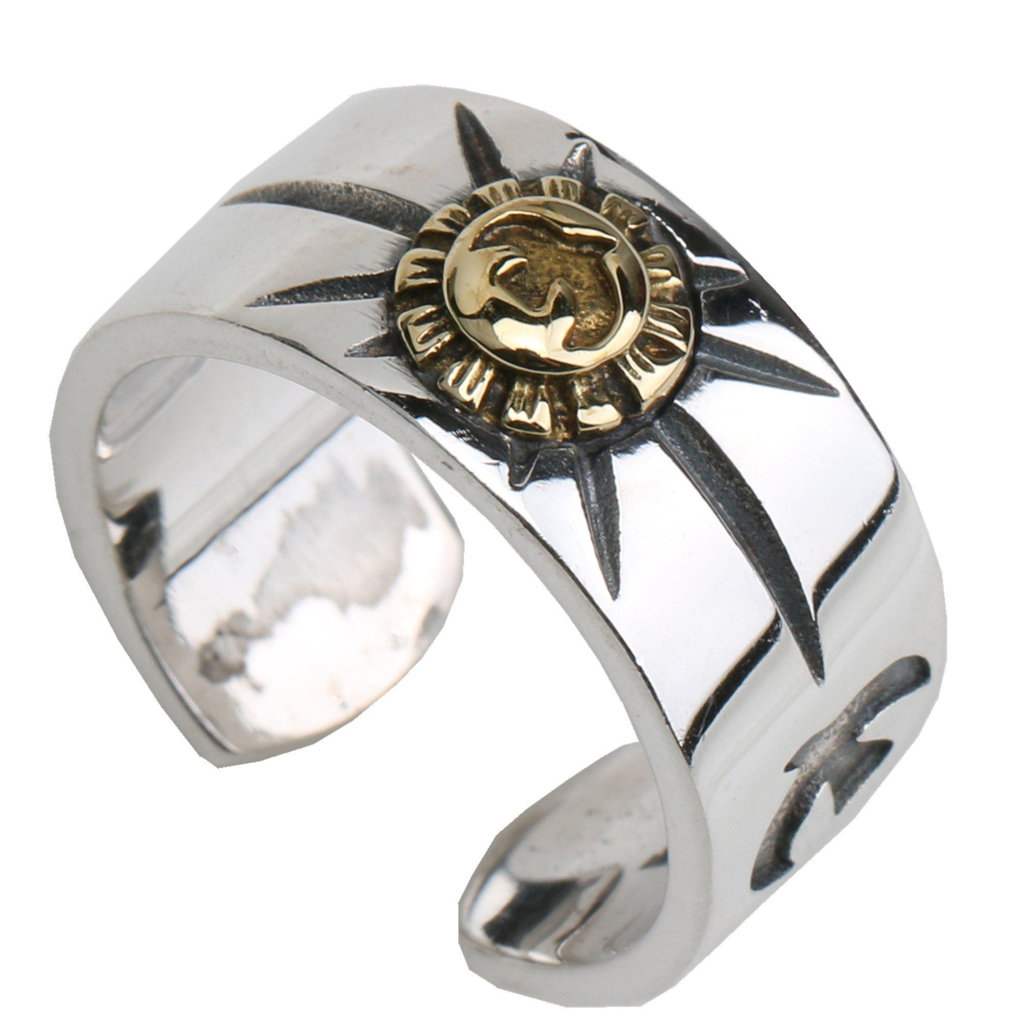 

Silver 925 Eagle Metal Ring Native Classic Ring Sun God Eagle Ring Ring Silver Ring silverKYASYA Men s
