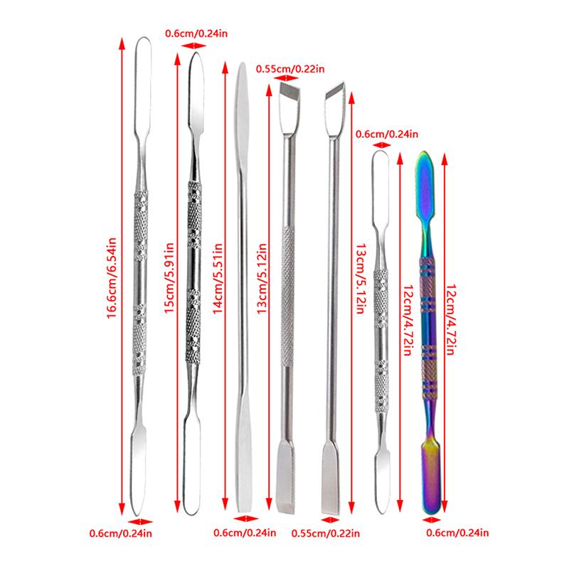 Stainless Steel Dual Heads Spatula Mixing Stick Foundation Mixing Make Up Tool