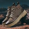 Luxury Leather Men's Casual Shoes New Fashion Men Ankle Boots Comfortable Short Boots Lightweight Work Boots Walking Footwear