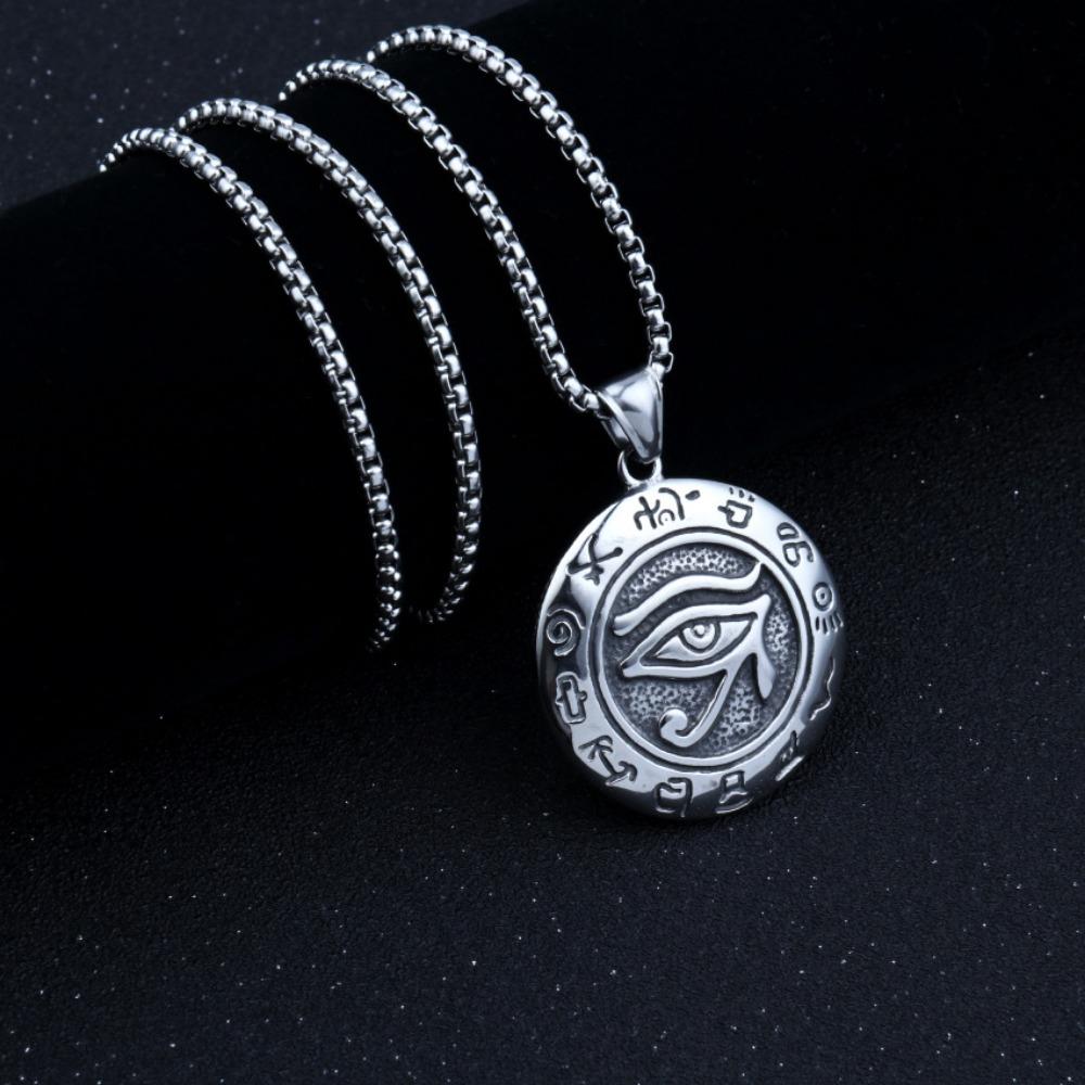 Titanium steel personality pendant necklace men and women, retro fashion hipster pendant accessories sweater chain