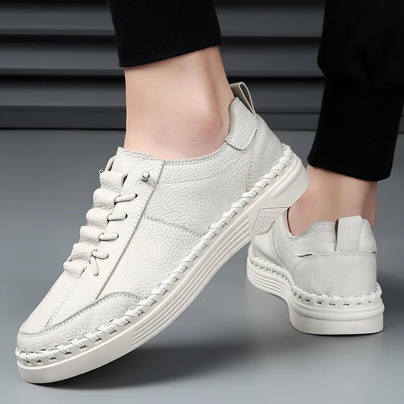 Brand Men Genuine Leather Muller Shoes 2024 Luxury Flat Designer Formal Shoes Outdoor Antiskid Casual Leather  Walking Sneakers