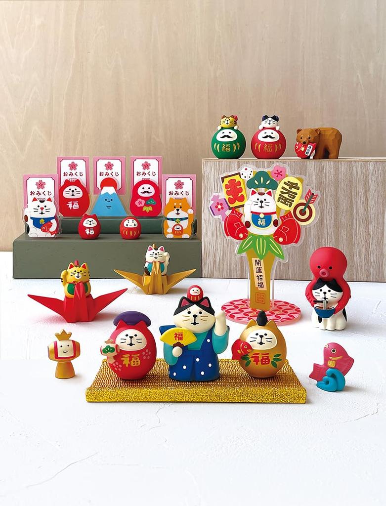 Decor Corporation Concombre Lucky Cat Daruma Ebisu Size Approx. W3.4 D3.1 H4.2 ZCB-29606