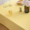 Thick Houndstooth Cotton Linen Tablecloth Simple Black White Checkered Tea Table Cover