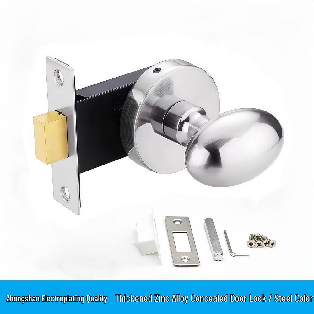 Gray Concealed Invisible Bedroom Door Handle with Hidden Solid Ball Lock