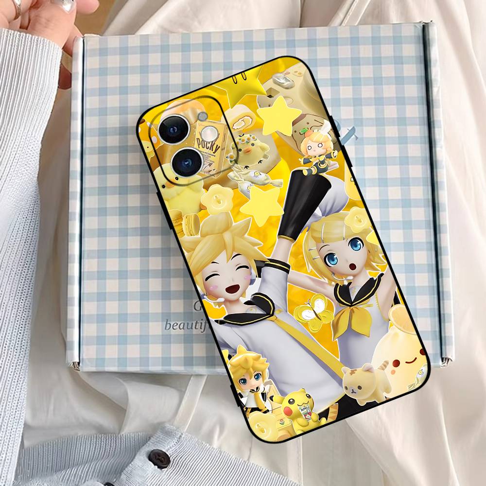 J-KagamineS Rin Len Handyhülle Schwarze Handyhülle Für IPhone 17/16/15/13/14 Pro Max/ 11Plus/X/Xr/Xs Max 13mini