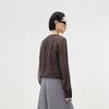 Less 2025 Summer Loose Fit Round Neck Silk Striped Shirt