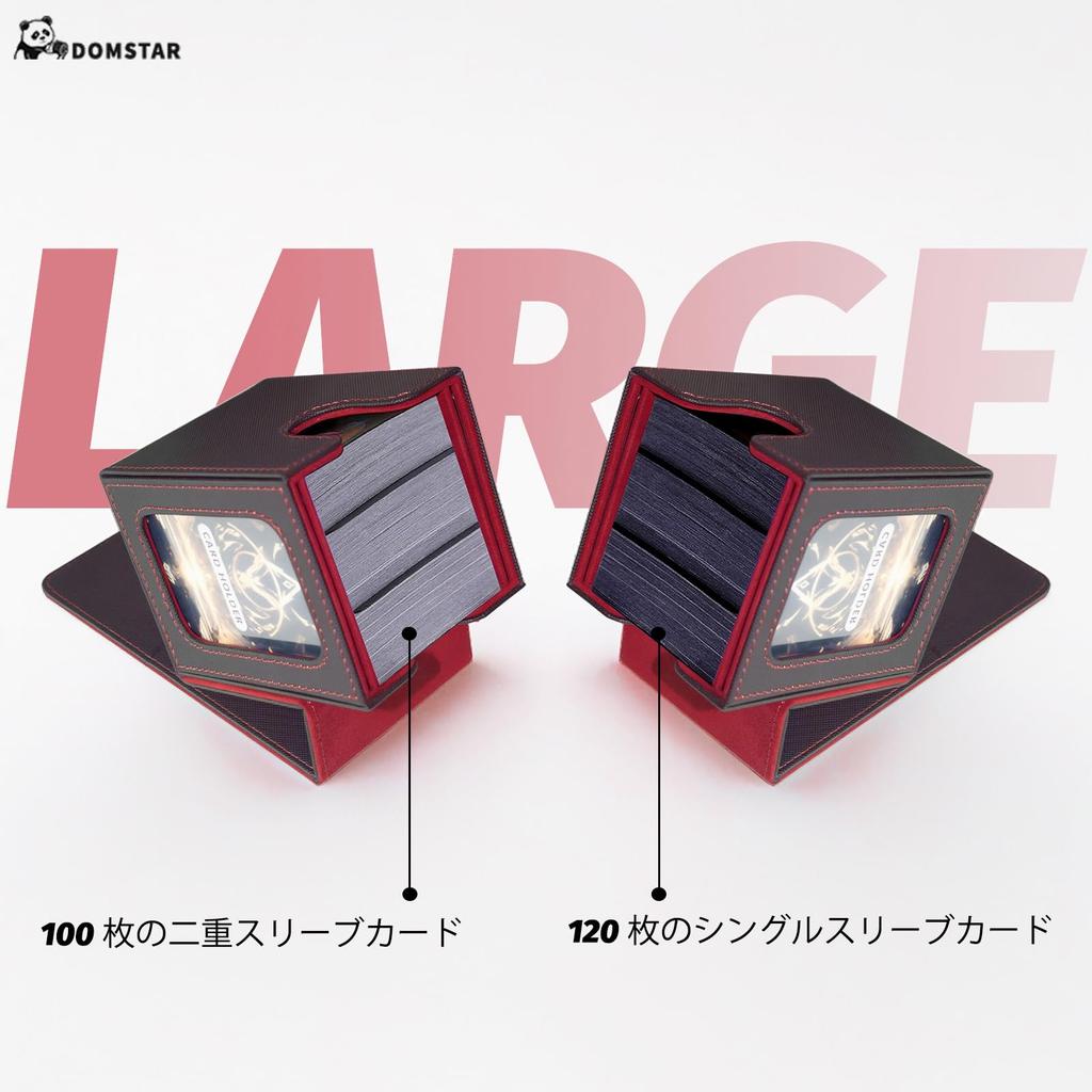 Domstar Deck Card Trading Double Card Display Waterproof Holds 100 Double Sleeved 2 2 Card 1 Dice Compatible with Duel and Case, Case, Cards, Window,