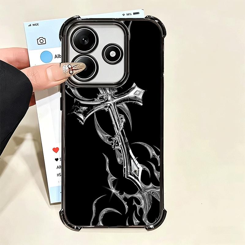 Gothic Cyber Sigil Cross Soft Phone Case For Xiaomi Poco X7 X8 Pro Max X6 X5 X3 F8 Ultra F7 M8 M7 M5S Redmi 15C 15A 15 14C 13C 1