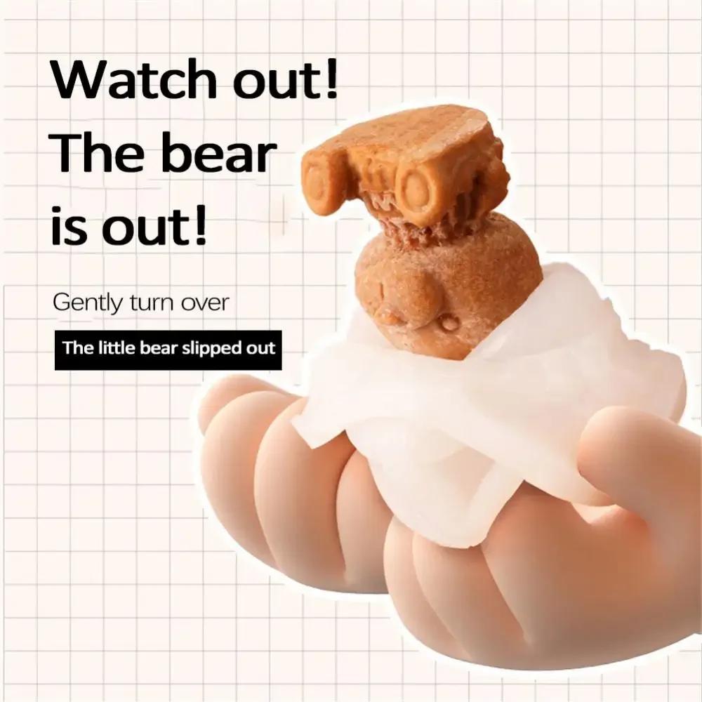 1-10PCS 3D Bear Silicone Ice Cube Mold Tray for Coffee Shop and Kitchen Chocolate Candy and Ice Cream Dessert Maker