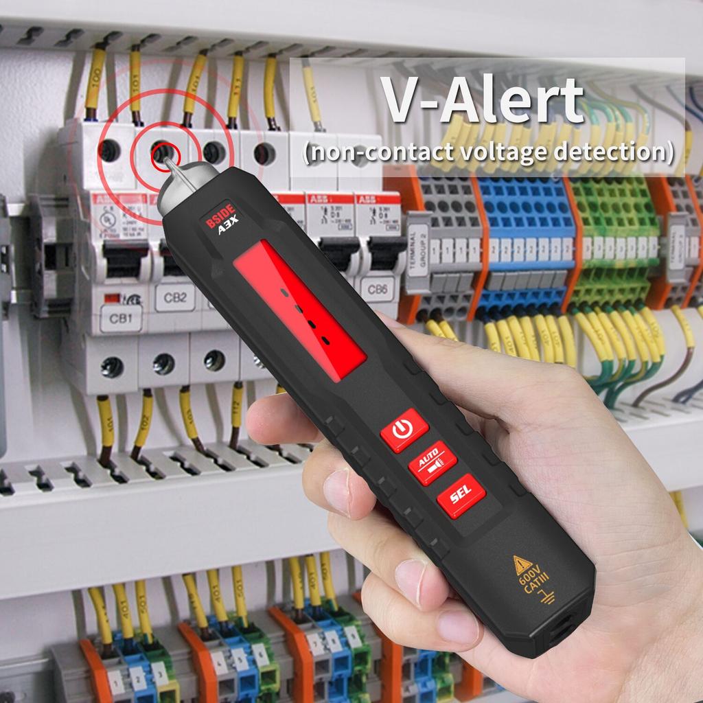 BSIDE A3X Voltage Tester Detector, Capacitance Diode Non-Contact AC Sensor Pen Live Wire Check Breakpoint Locate V-Alert Tester