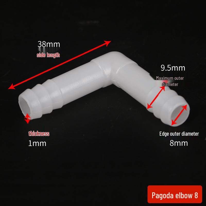 Raccord en T coudé de pagode Connecteur de tuyau Raccords en plastique caoutchouc - Accessoires pour tuyaux d'eau