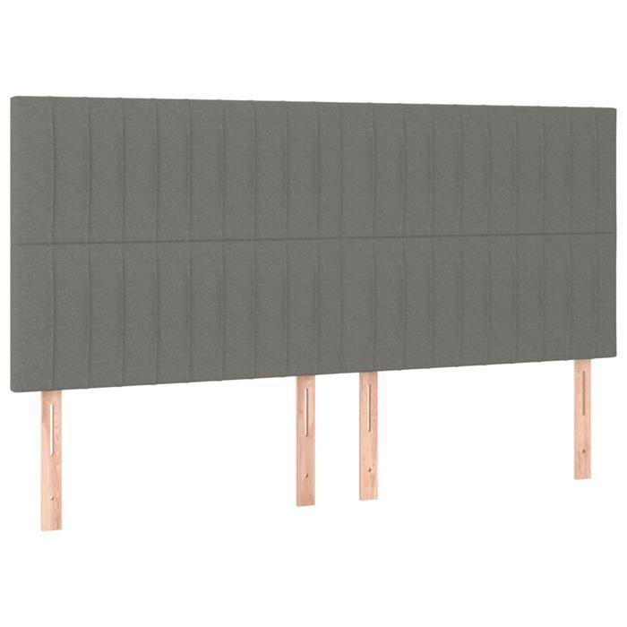 Maison Exclusive - Tête de lit Gris foncé 180 x 5 x 118/128 cm Tissu