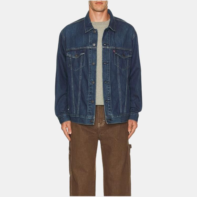 Levis Puntkraag Losvallende Pasvorm Enkelrijige Jas Herenjas Blauw A5782-0021