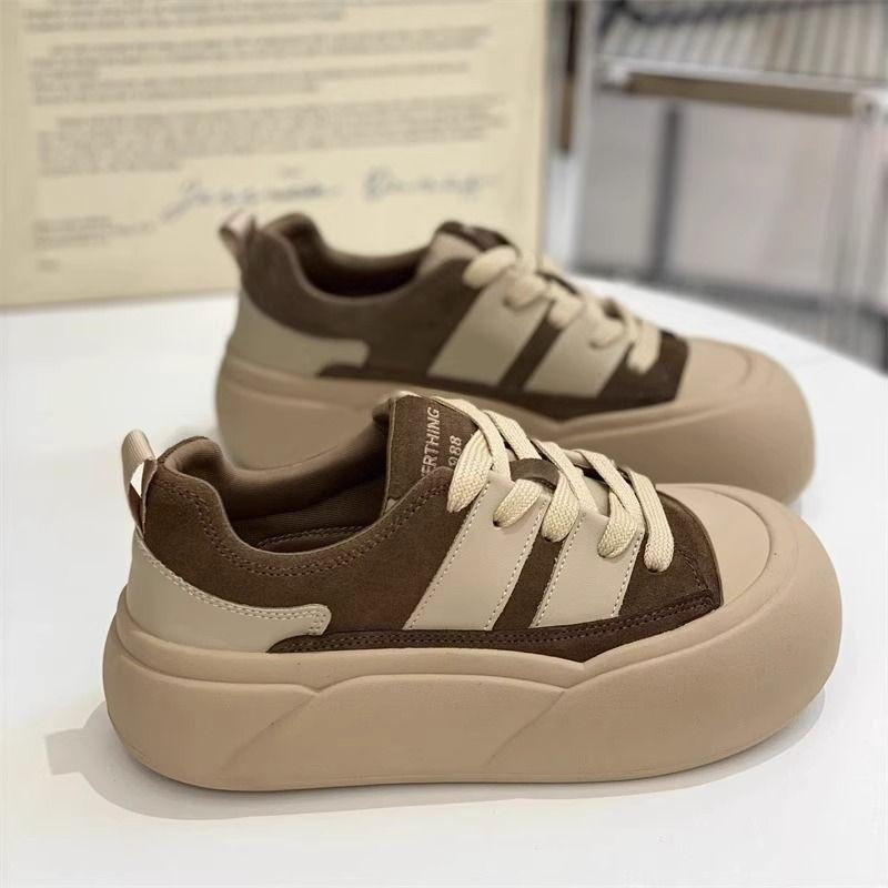 Fluffy Women's Shoes Show Feet Small Platform Bread Shoes Women 2025 New Spring and Autumn Versatile Chic Internet Celebrity Casual Board Shoes Tide