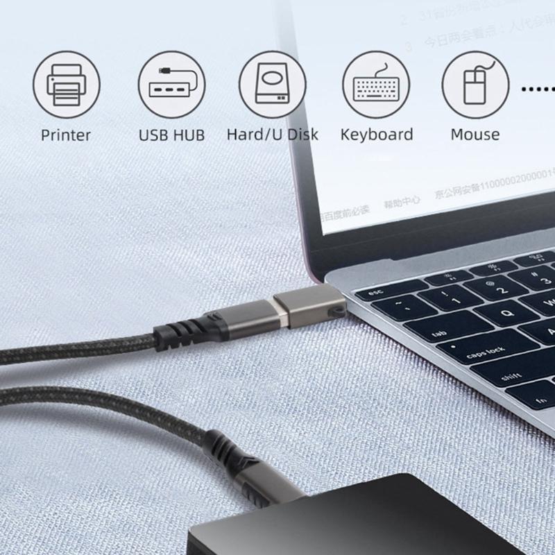 USB C To USB 3.2 10Gbps Adapter USB C Male To USB 3.2 Female Adapter OTG Adapter Extension Connector for Laptop