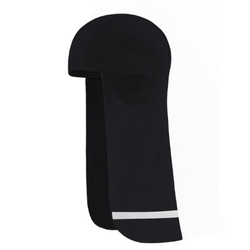 

1PC Sports Bag Cap Night Ride Safety Reflective Strip Long Tail Cap Helmet Lined Neck Cap Riding Shawl Hat one size fits all чорний