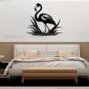 Black Metal Flamingo Wall Decor 3D Shadow Effect Tropical Home Art Modern Garden Sculpture