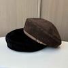 Ankora Red Belt Buckle Beret Female Literary And Retro Temperament Painter Hat Suede Face Small Bud Hat