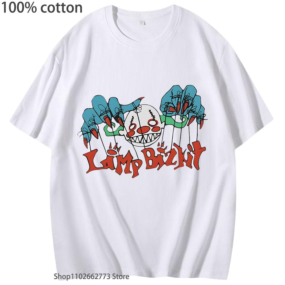 Cartoon Limpbizkit T-Shirts Scary Clone Graphic Clothing 100% Cotton Short Sleeved Casuals Men Streetwear Women Vintage Clothes