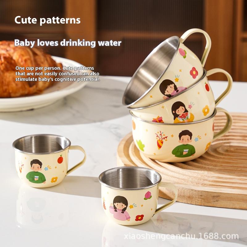 80/220ml Stainless Steel Water Cup Mug For Kids Anti Scalding Milk Coffee Cup Mini Cute Drinking Mug Coffee Cups