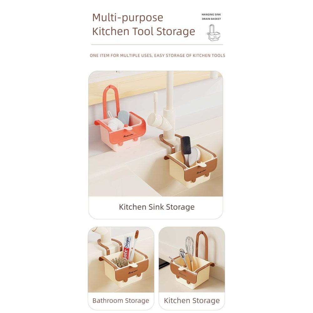 Push-type Sink Drain Basket Separate Sink Storage Rack Durable Kitchen Waste Collector