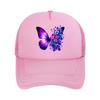Purple Blue Butterfly Floral Bloom Art Design Mesh Baseball Cap Casual Hat Outdoor  For Womens Unisex FeUnisex