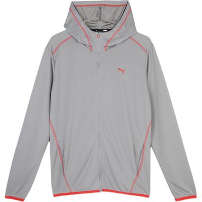 Color Block Zip Up Hooded Long Sleeve Jacket Men Jackets Gray 683052-62