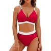 Backless Bikini Set Women Halter Contrast Color Swimsuit High Waisted Two-piece Holiday Fashion Bathing Suit Summer New