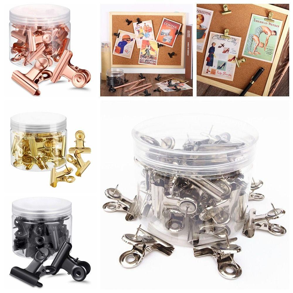 

20PCS/Box Alloy Note Clip with Nails Multicolor Metal Thumbtacks Binding Clip with Pins Decoration