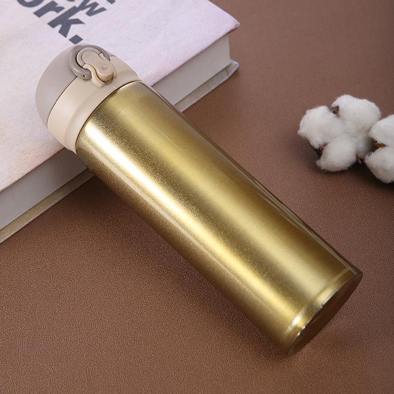 380-500ml einfarbiger 304 Edelstahl doppelwandiger Becher mit Deckel, Studentenwerbebecher, Geschenkwasserbecher, Isolierbecher