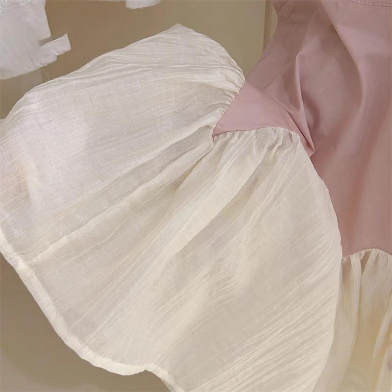 Girls Sleeveless Vest Princess Dress Summer Children Clothing Patchwork Fishtail Dress Soft Comfort Fashion Cute Sweet
