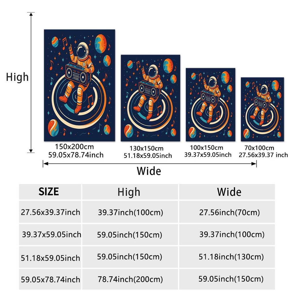 1PC Interstellar Astronaut Flannel Blanket, Multi Size Living Room Sofa, Nap Carpet Soft and Comfortable, Machine Washable