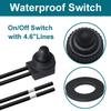 2PCS Waterproof Switch 12v, ON/Off SPST Waterproof Push Button Switch with 4.6 Inch Lines for Auto, Motorcycle, RV, ATV and Boat (Black) KP-107