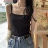 New Korean Color Block Layered Halter Knit Sweater - Women's Slim Fit Short Top for Autumn/Winter Collection.