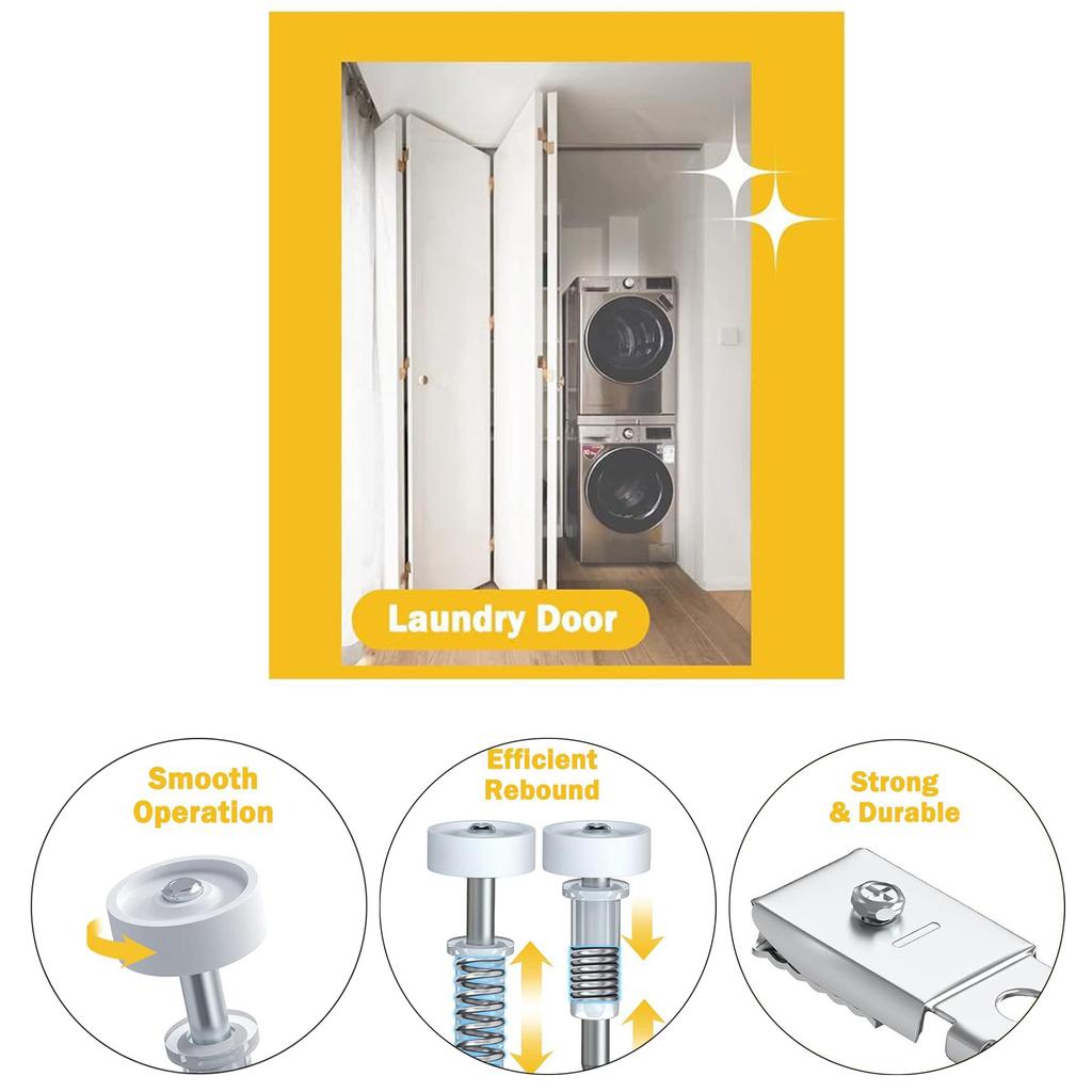Convenient Set of 20 Accessories Stainless Steel & Nylon Door Hardware Set 20pcs/set for Double Folding Door Repairs