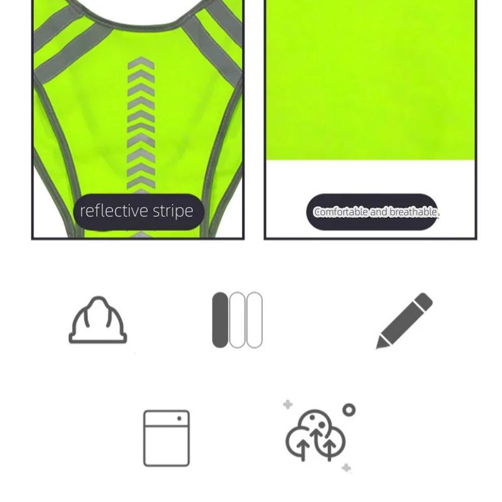Reflective Night Running Vest High Visibility Reflective Vest Safety Vest With Elastic Strap For Night Hiking Cycling