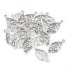 50 Pack Leaf Charms, Hollow Pendants, Alloy, Connectors, DIY Crafts, Decoration, Exquisite
