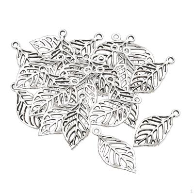 50 Pack Leaf Charms, Hollow Pendants, Alloy, Connectors, DIY Crafts, Decoration, Exquisite