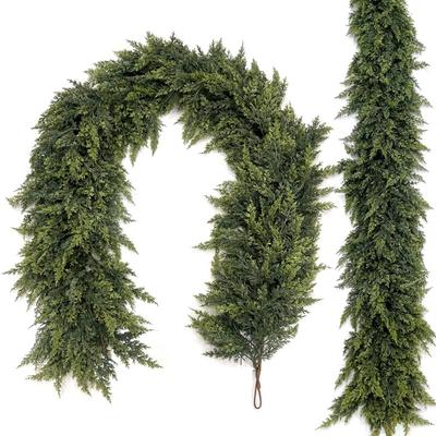 Simulación Artificial, Goma Suave, Cedro, Hoja de Ciprés, Vid, Decoración Navideña para el Hogar, Aguja de Pino, Vid, Planta Verde