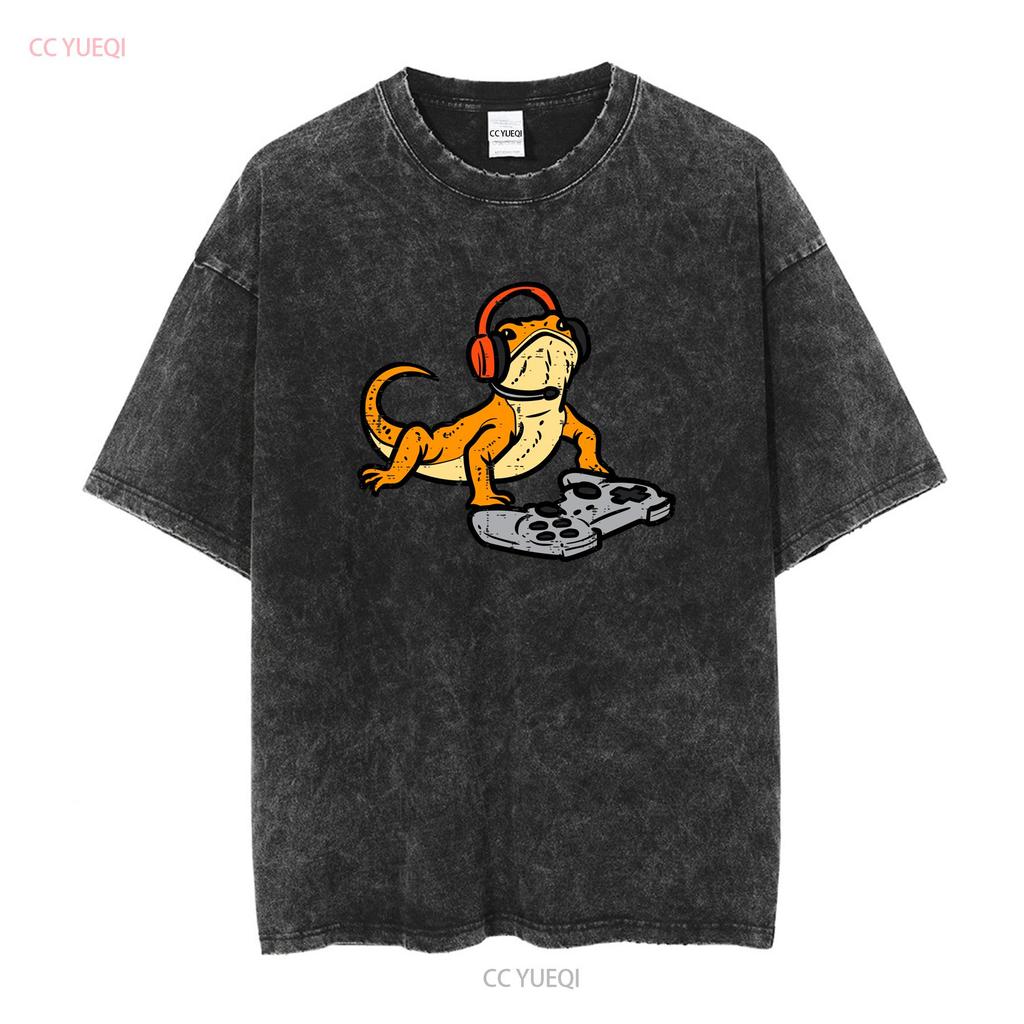 New Bearded Dragon Video Gaming Funny Gamer Animal SHIRT MADE IN USA Size S 3XL vintage Washed designer clothes Versatile Soft