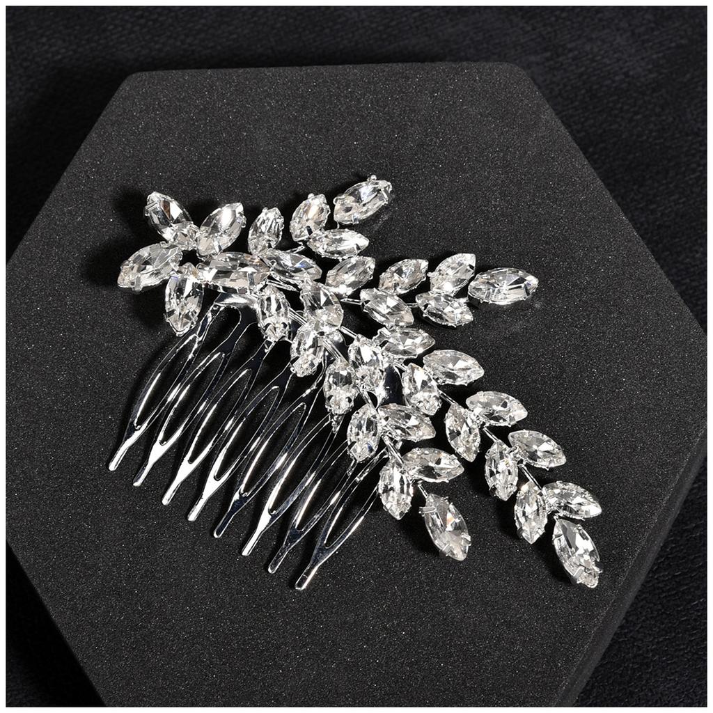 Glittering Hair Combs Clips Hair Fork Luxurious Messy Bun Maker with Glass Diamond for Banquet Wedding Gown Hair Clips