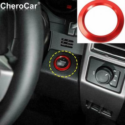 Para F-150 Botão de Partida/Parada do Motor Capa Decorativa Acabamento para Ford F150 15+ Vermelho