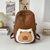 Oxford Capybara Fabric Backpack With Print Pattern And Durable Design Kids For