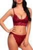 Damenmode Neue Unterwäsche-Sets Burgunderrotes Strap-on-Stilvolles Bustier-BH-Set für Damen