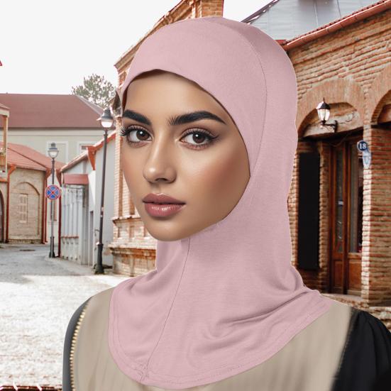 Women Headscarf Hat Solid Color Ethnic Top Hat Comfortable Elastic