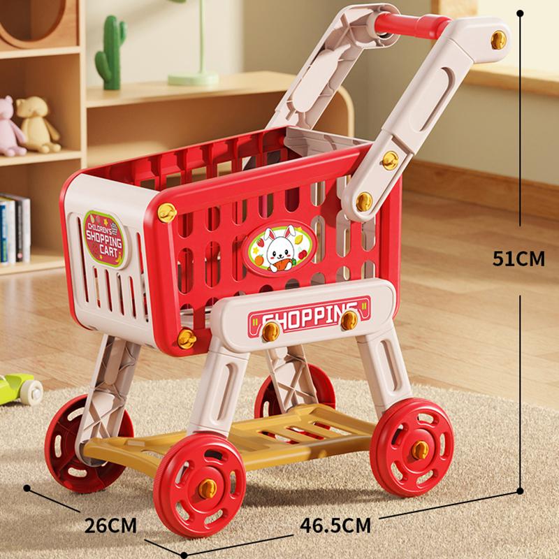 Shopping Cart Toy 33Pcs Kids Baby Children Trolley Game Market Toys Pretend Toys Children Birthday Gift