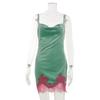 Velvet Lace Spliced Sleeveless Mini Dress Women Casual Boho Chic Outfit
