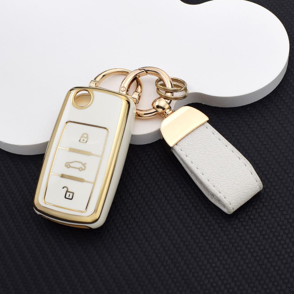 Premium Shockproof TPU Key Fob Case for VW Golf Polo Passat & Skoda Octavia - Durable Anti-Scratch Car Remote Protective Cover
