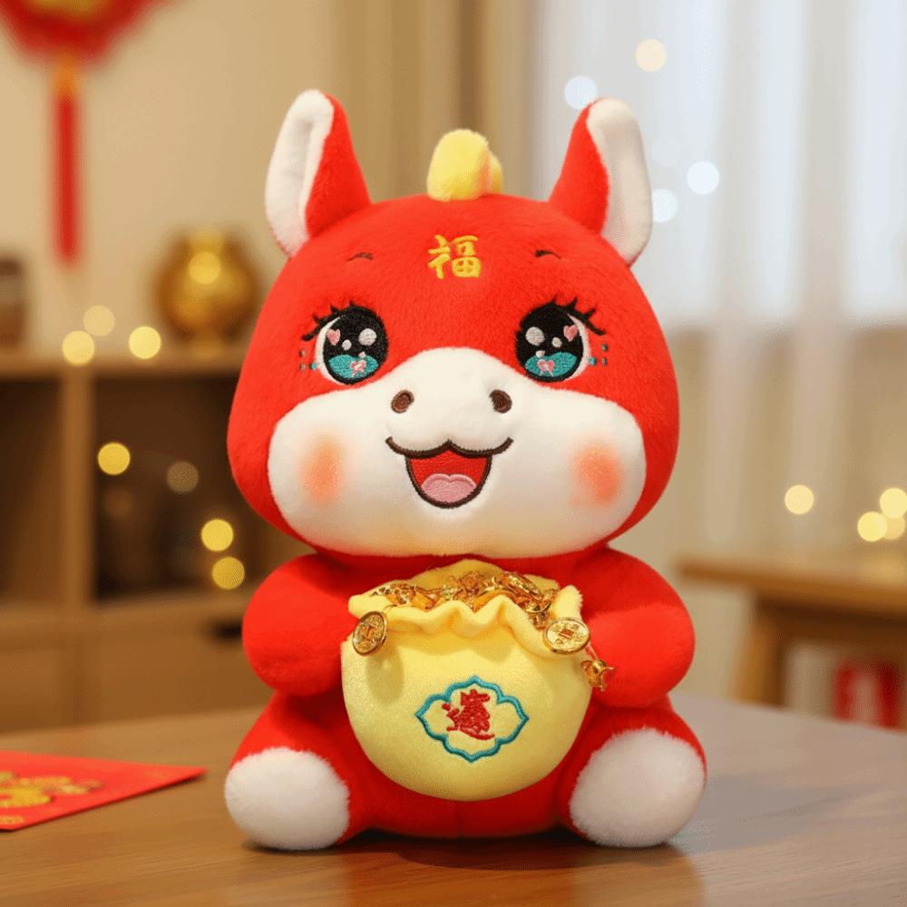 Mascot Dolls Stuffed Horse Toy Cute Zodiac Pony Figurine 2026 Horse Plush Doll Chinese New Year