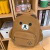 School Bag Cute Cartoon Canvas Bear Backpack Simple Light Versatile Large Capacity
